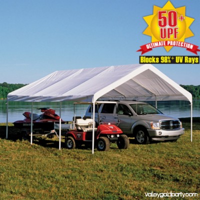 Shelterlogic Super Max 18' x 20' Premium Canopy Replacement Cover Fits 2 Frame, White 554796366
